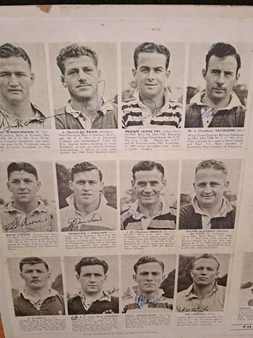 Springboks 1951/52 ,Pictures ,fixtures,Personalities,32 original autographs, including Managerand a