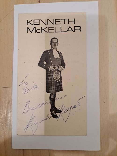 Kenneth McKellar, Scottish tenor,original autograph
