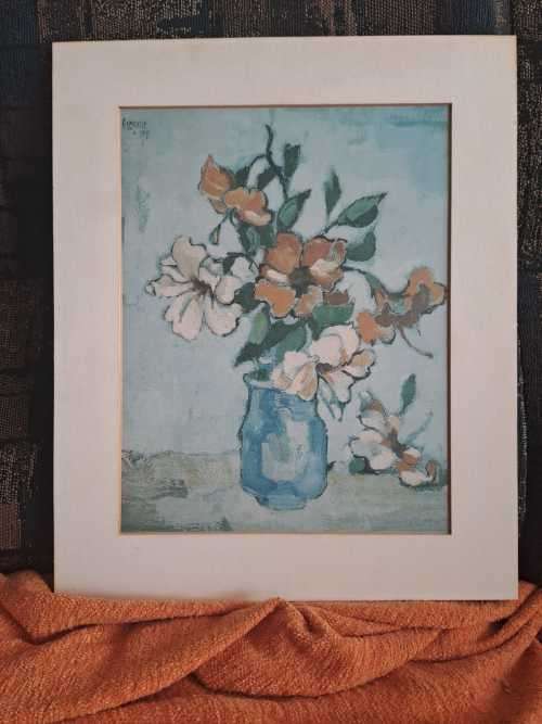 Gregoire Boonzaaier Print Vase with Flowers