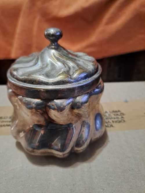 Art Deco HKE Antique Silver-plated Bowl with Lid