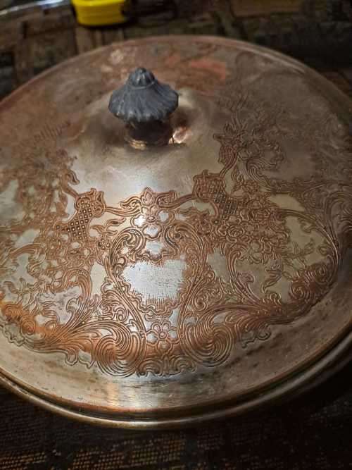 HW Roger`s Antique Silver Plated Chafing Dish Holder with Lid