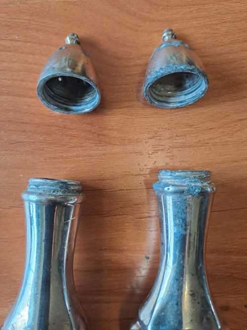 Set of Cupronickel, Silverplated Salt and Pepper Shakers