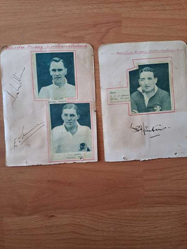 1938 British and Irish Lions signatures as well as 1938 RAF Boxers signatures
