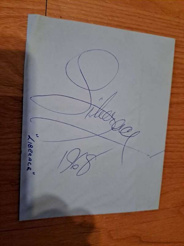 Liberace!!! Original signature on SAA envelope 1968