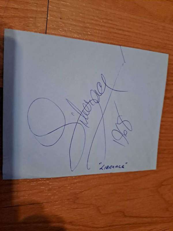 Liberace!!! Original signature on SAA envelope 1968