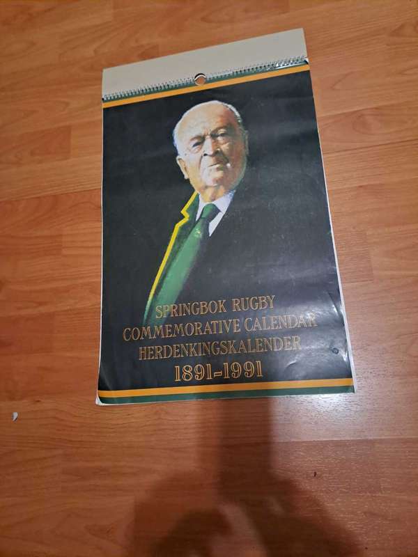 Springbok Rugby Commerative Calender 1891 to 1991