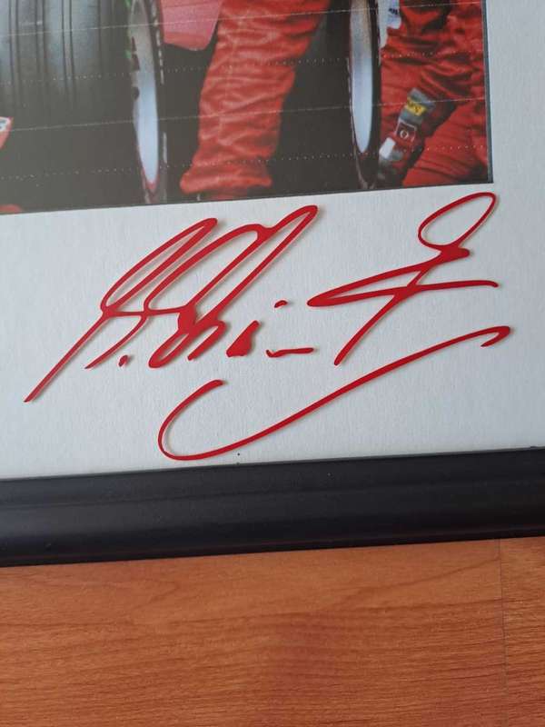 Framed Michael Schumacher (Logo and signature pasted on glass)