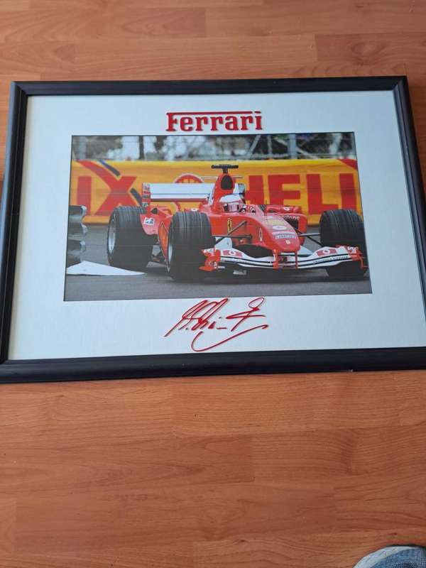 Framed Michael Schumacher (signature pasted on glass)