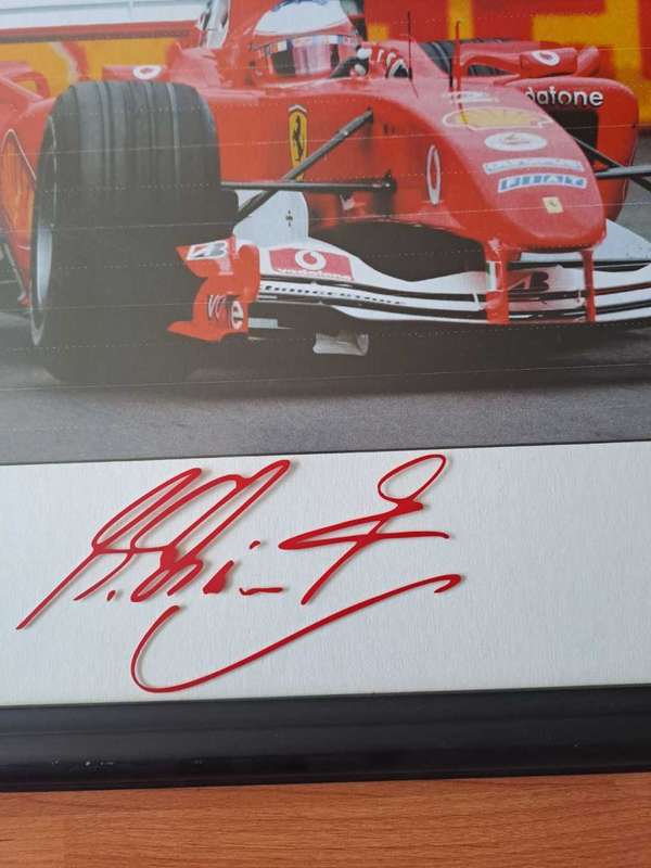 Framed Michael Schumacher (signature pasted on glass)