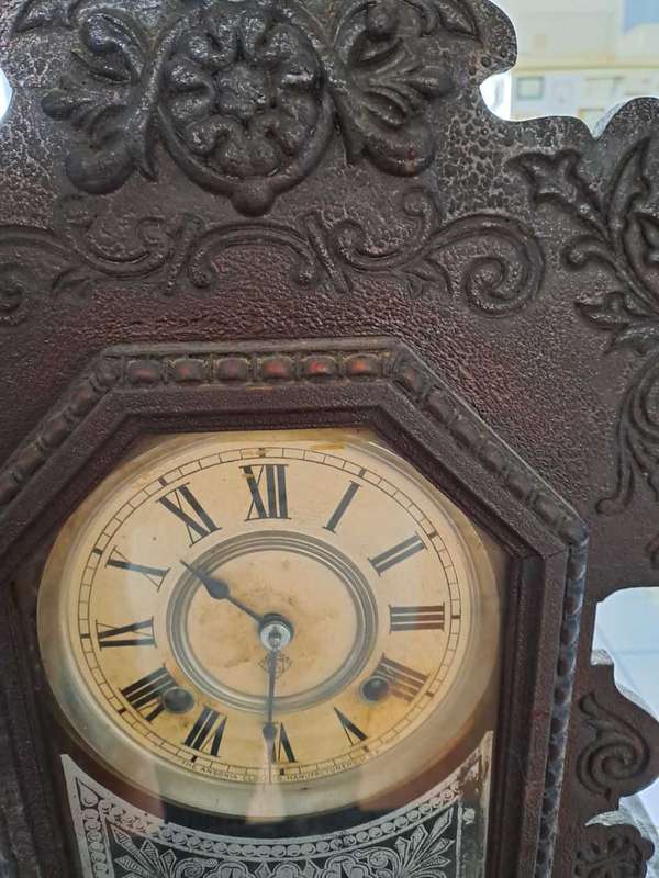 Antique Ansonia `Kenmore` 8 day Parlor Mantle Chime Clock 1898/1901 working condition