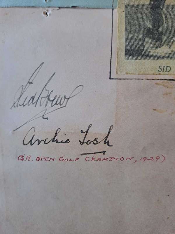 SA Golf Champs Sid Brews & Archie Tosh original autographs