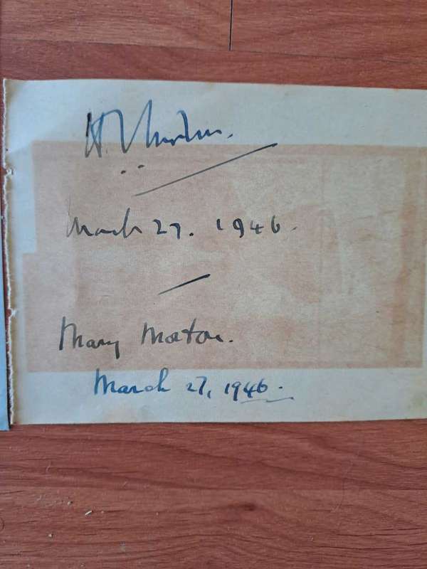 H V Morton famous Journalist/writer plus wife Mary Morton autograph