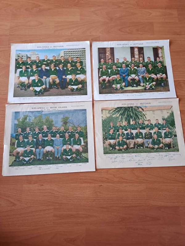 Springbok team 1st,2nd,3rd and 4 th Test against British Lions 1955, from Huisgenoot