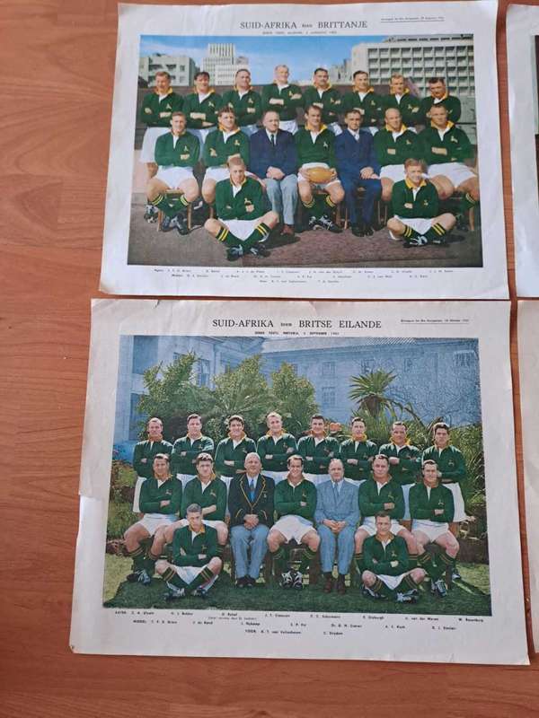 Springbok team 1st,2nd,3rd and 4 th Test against British Lions 1955, from Huisgenoot