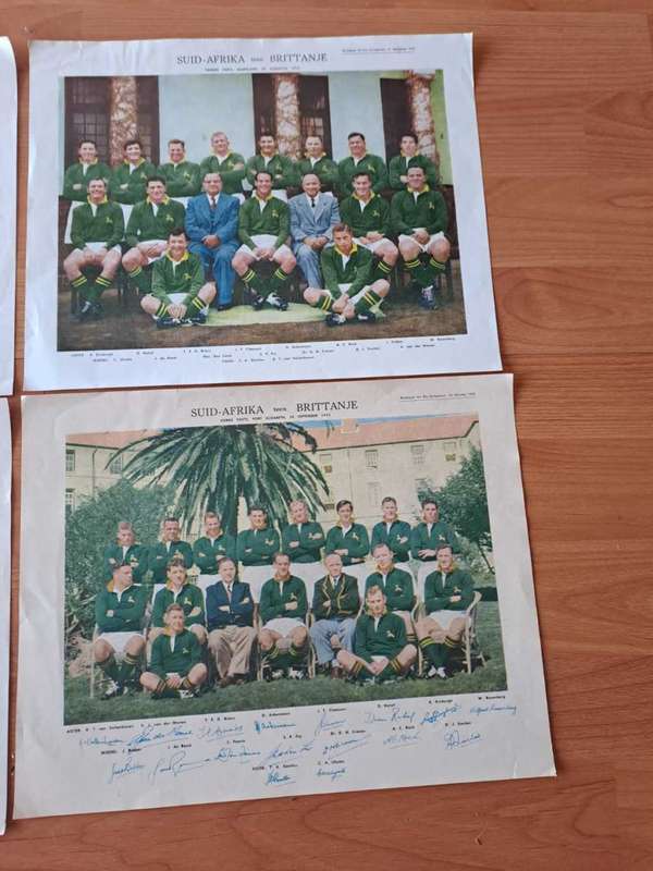 Springbok team 1st,2nd,3rd and 4 th Test against British Lions 1955, from Huisgenoot