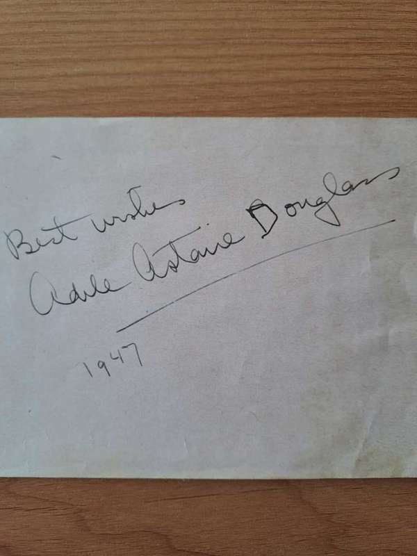 Adele Astaire Douglas original autograph