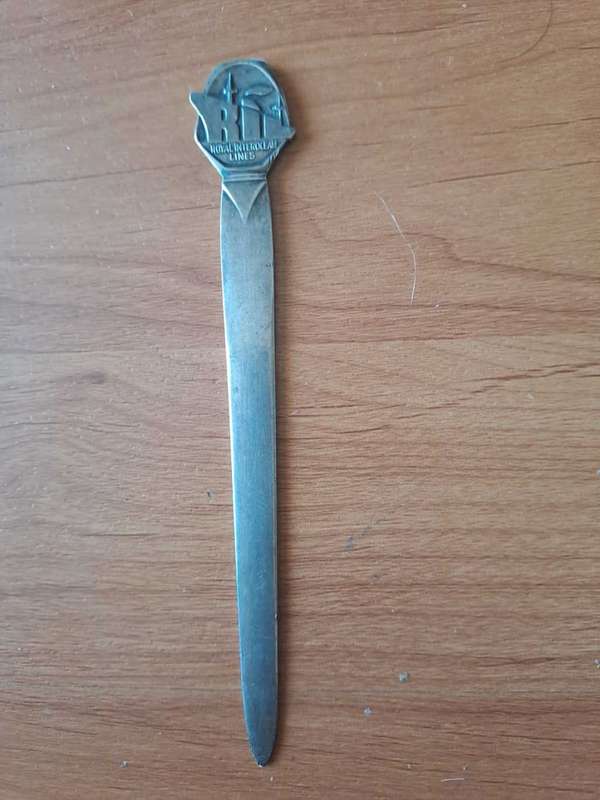 Silverplated Inter Ocean Lines Letter Opener (art deco)