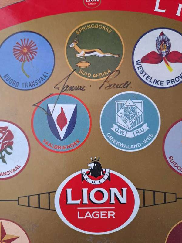 Historic Lion Cup Participants(signed Jannie Breedt) Very Scarce!!
