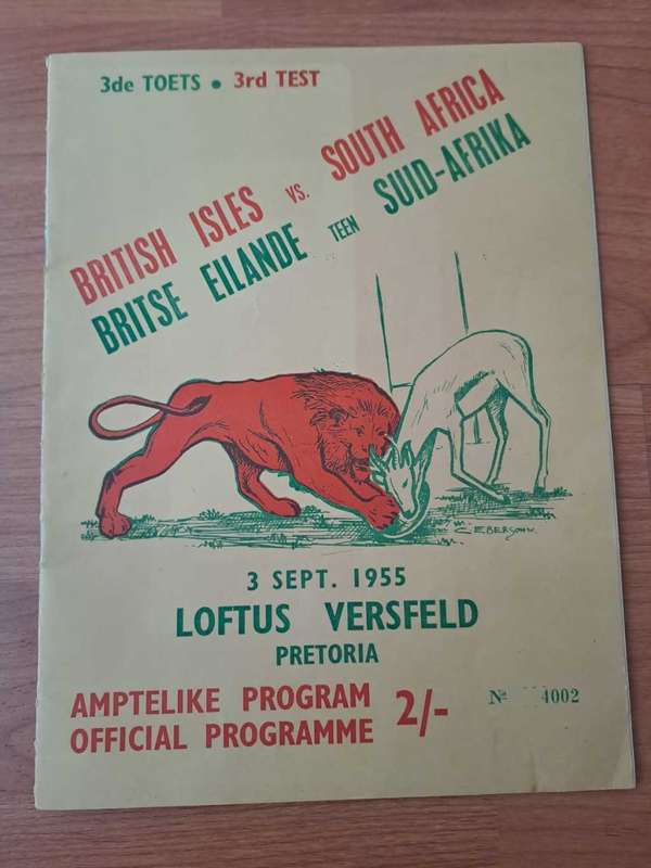 British Isles vs SA, 3rd Test Loftus, 3 September 1955 Official Program, 24 pages