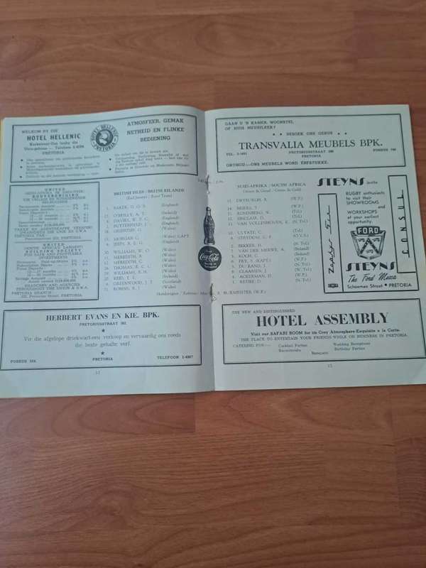 British Isles vs SA, 3rd Test Loftus, 3 September 1955 Official Program, 24 pages