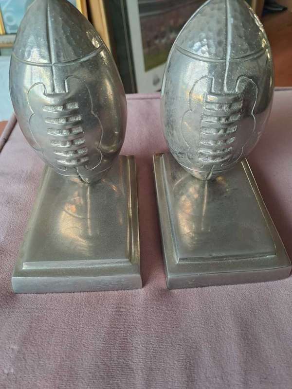 Culinary Concepts silverplated rugby ball bookends