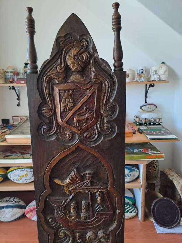 Old Commode with boat and coat of arms Motif