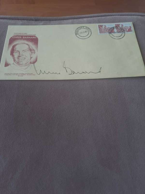 Chris Barnard original autograph, Beaufort West 1983, Commemorative envelope