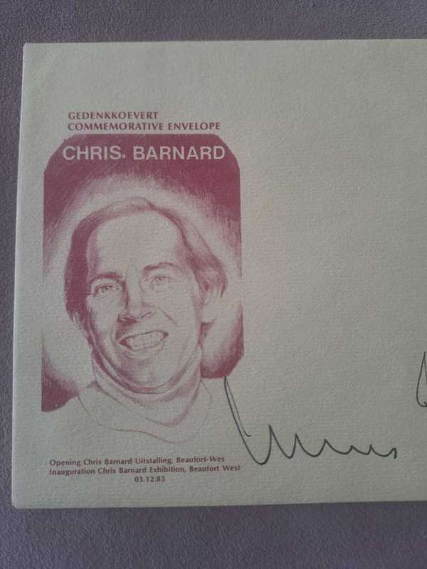 Chris Barnard original autograph, Beaufort West 1983, Commemorative envelope