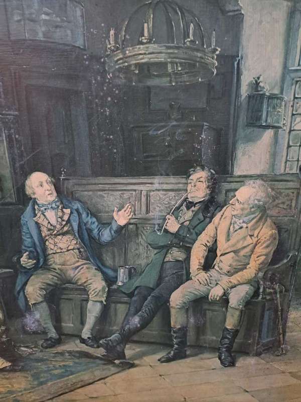 Lovely Antique Print A TALL STORY by Margaret Dovaston, Framed