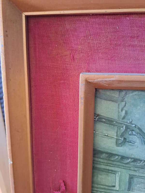 Lovely Antique Print A TALL STORY by Margaret Dovaston, Framed