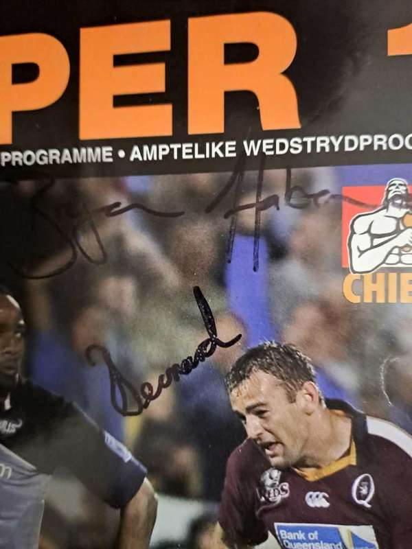 Super 12 Program, Bulls vs Chiefs, signed by Habana and Leonard, 35 Pages