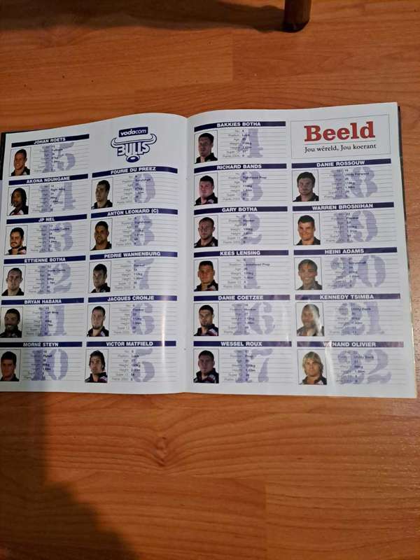 Super 12 Program, Bulls vs Chiefs, signed by Habana and Leonard, 35 Pages