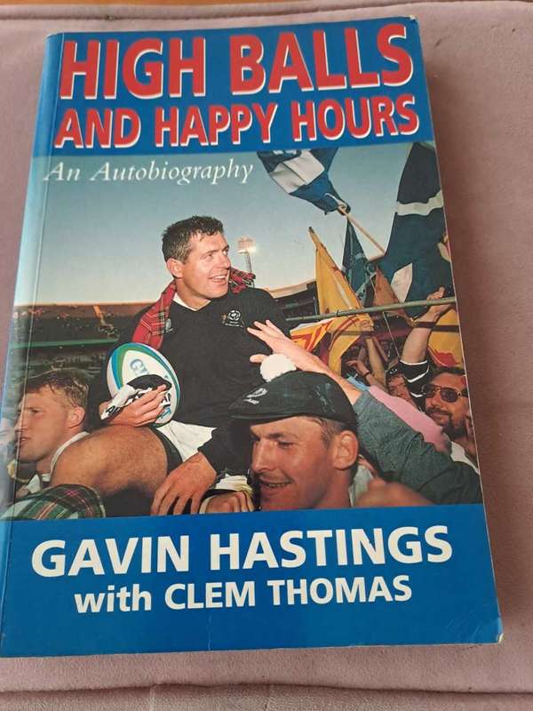 Gavin Hasting, Scotland fullback autobiography, signed, 224 pages