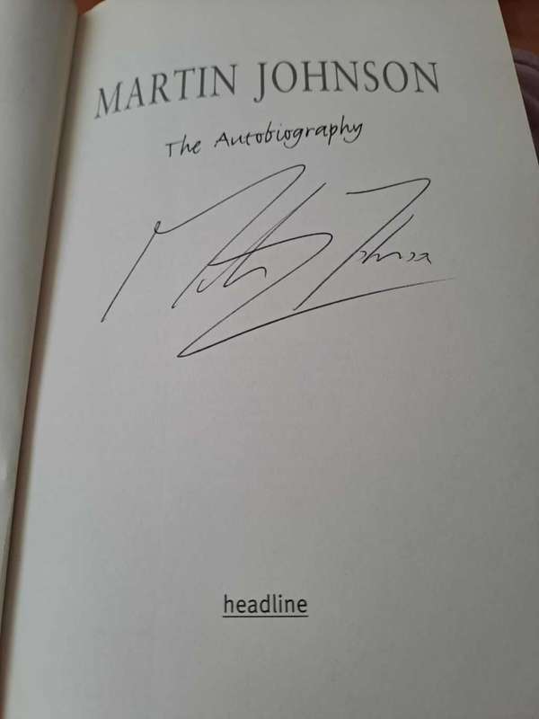 Martin Johnson, autobiography, hardcover, signed, 364 pages