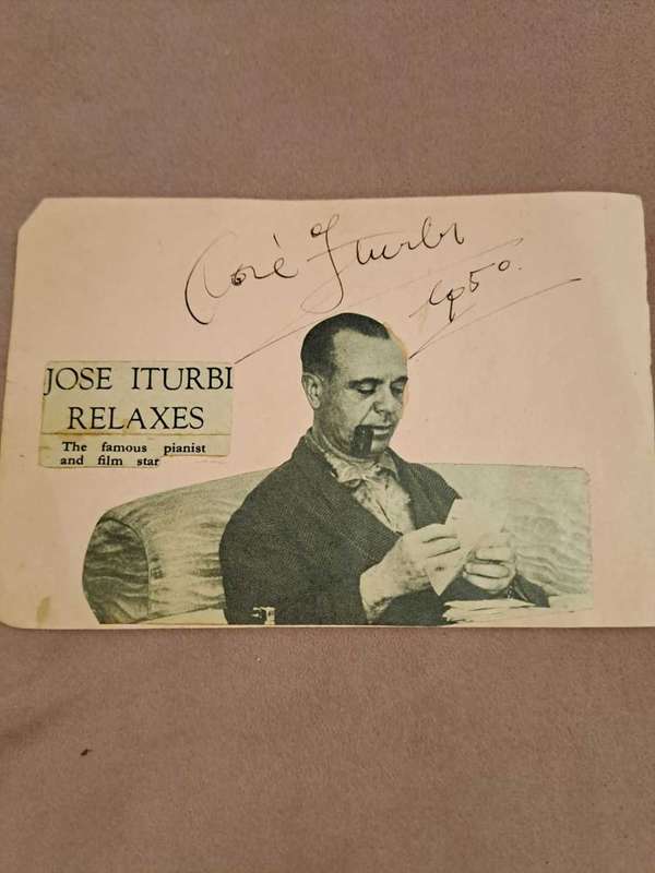 Jose Iturbi famous pianist, conductor, actor original signature