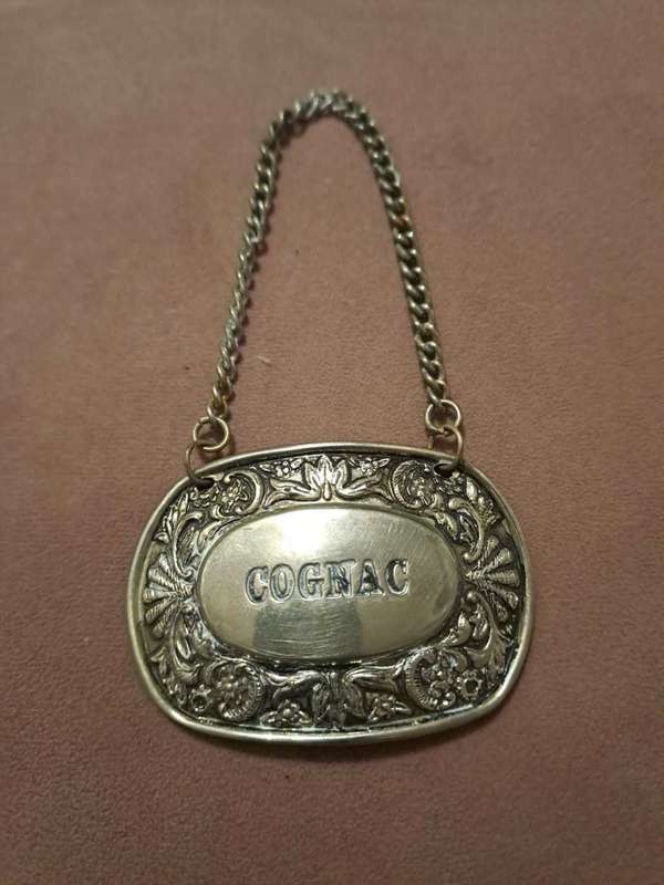Silver/Silver plated Cognac Decanter Label