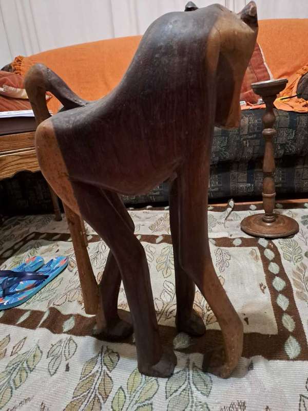 Wooden Baboon hand carved, great for garden