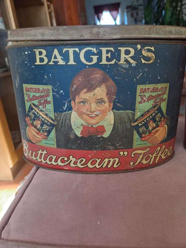 Antique Mackintosh`s and Batger`s Toffee Tins