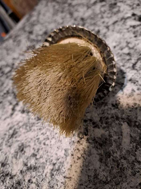 Vintage Silver Plated Old Whisk Broom Brush, Horse Hair