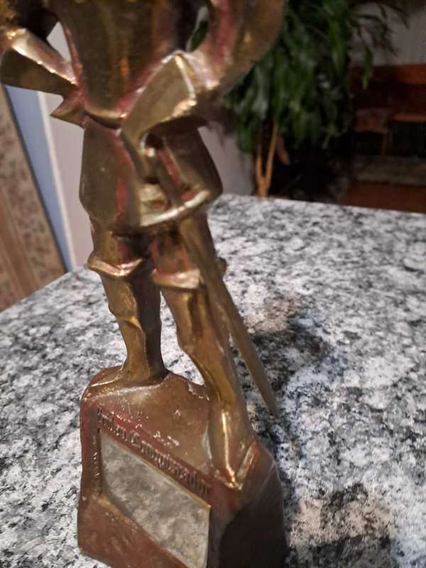 Friden Conquistador Solid brass statuette best salesman award