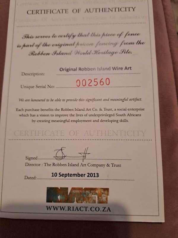 Robben Island Authentic original fence memorabilia