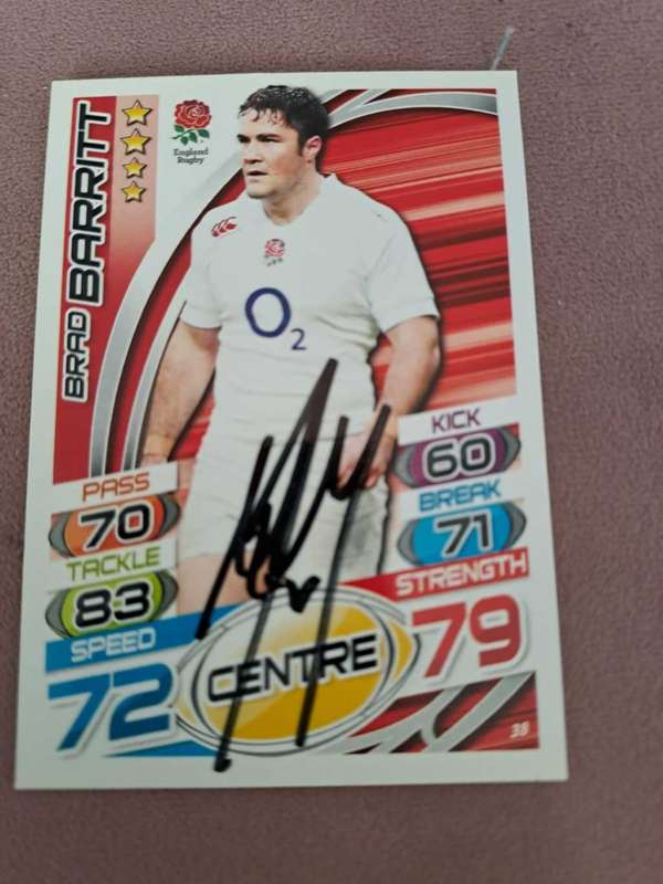 Rugby, Brad Barritt original autograph