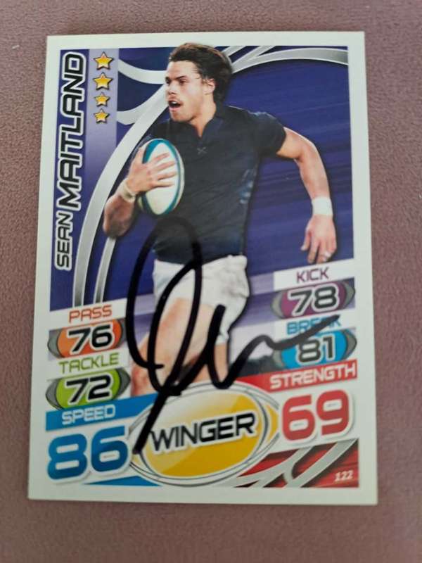 Rugby, Sean Maitland original autograph