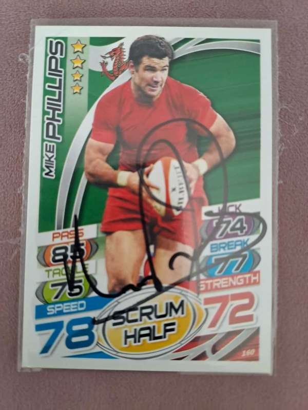 Rugby, Mike Phillips original autograph