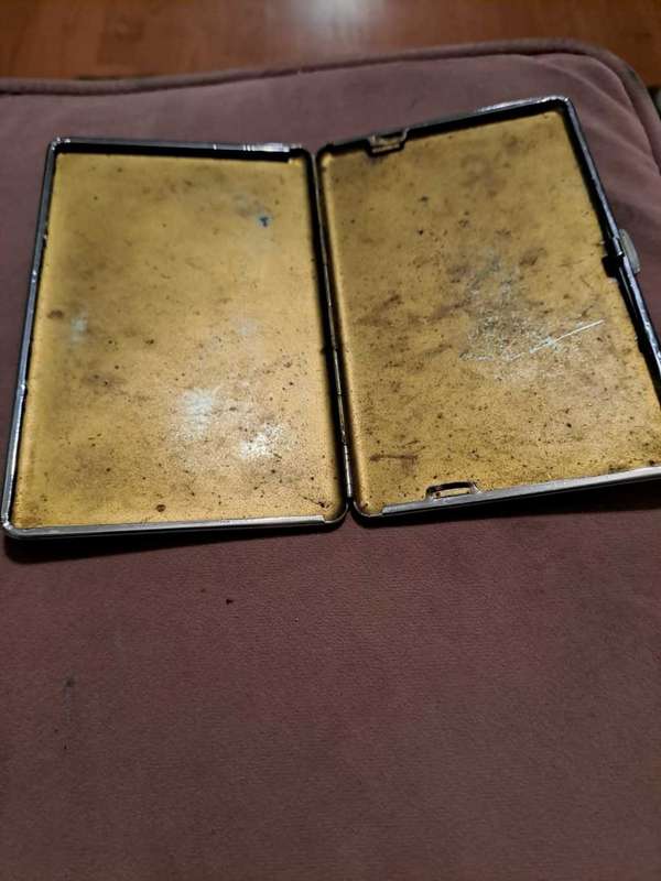 England with Counties silver/chrome plated cigarette case