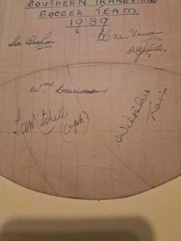 SA Soccer Team 1939, history piece