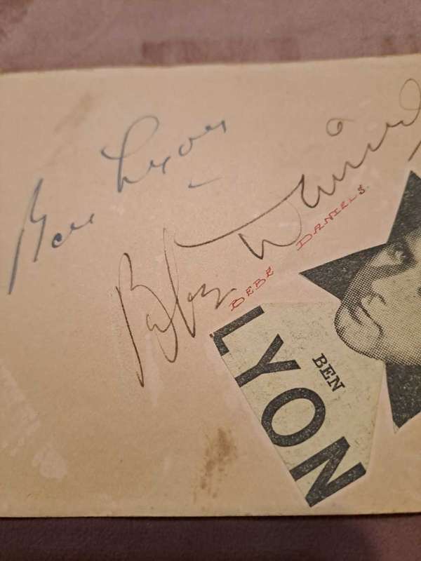 Ben Lyon, Bebe Daniels, famous American duo, original signatures