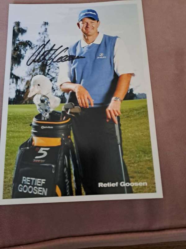 Retief Goosen photograph with original signature