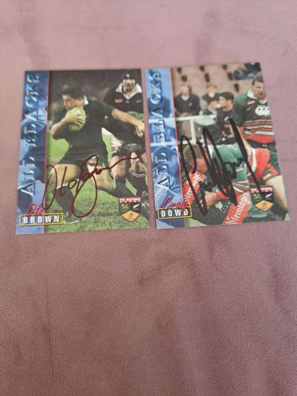 Rugby, Craig Dowd and Olo Brown original signatures
