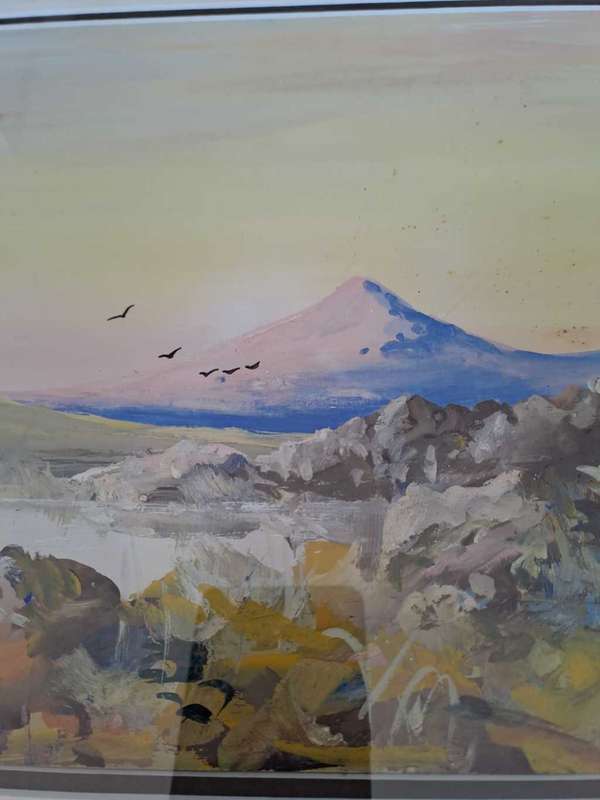 Well know SA artist H Anderson, Near Caledon, acrylic on paper